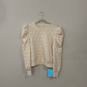 Quilted puff sleeve sweatshirt